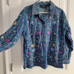 Denim embroidered shirt